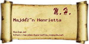 Majdán Henrietta névjegykártya